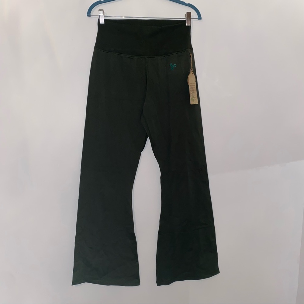 Green Apple Olive Flare Pants - Picture 6 of 11